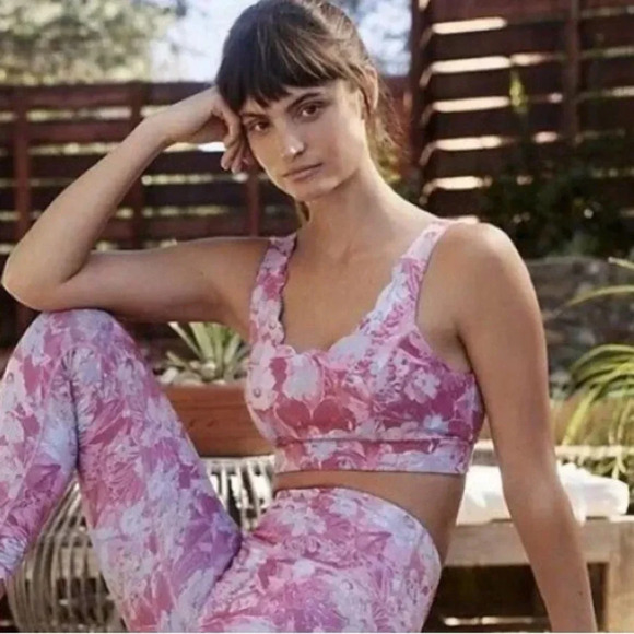 Anthropologie Daily Practice Medium Allie Sports Bra Floral Romantic Feminine - Picture 3 of 7